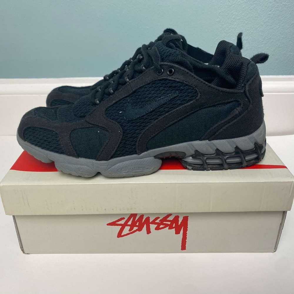NIKE AIR ZOOM SPIRIDON CAGE USED SIZE 10 STUSSY BLACK